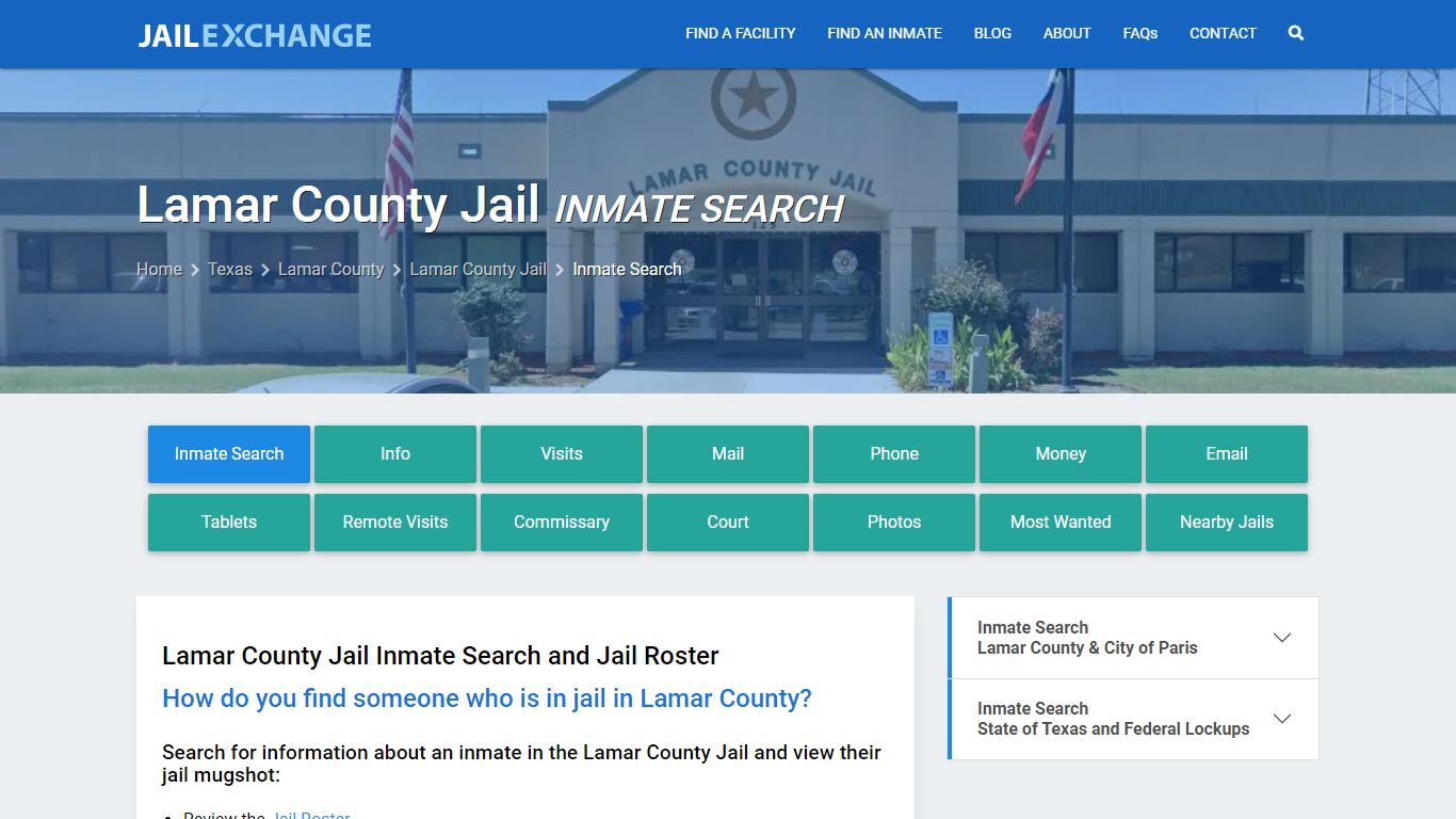 Inmate Search: Roster & Mugshots - Lamar County Jail, TX - Jail Exchange
